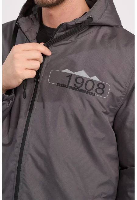 Зимно яке с цип и принт на гърба