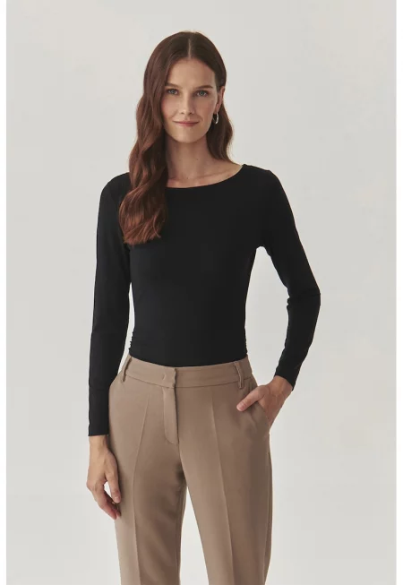 Блуза Zula с драперии - Черен