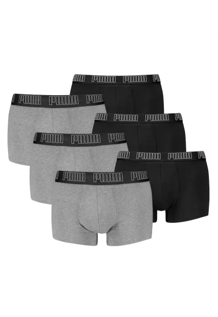 Боксерки с памук с лого - 6 чифта - Черен/Сив