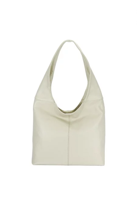 Чанта от естествена кожа 8924 127 - Бежов