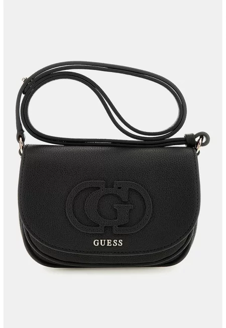 Чанта през рамо от еко кожа с капаче - Черен