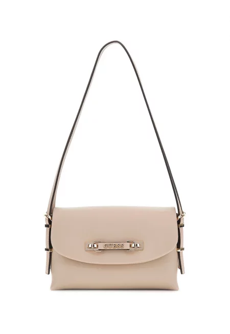 Чанта през рамо от еко кожа - Светло кафяво