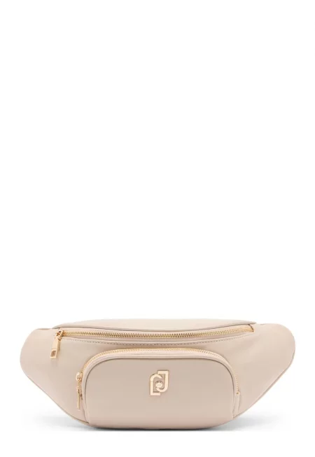 Чанта за кръста с метално лого - Бежов