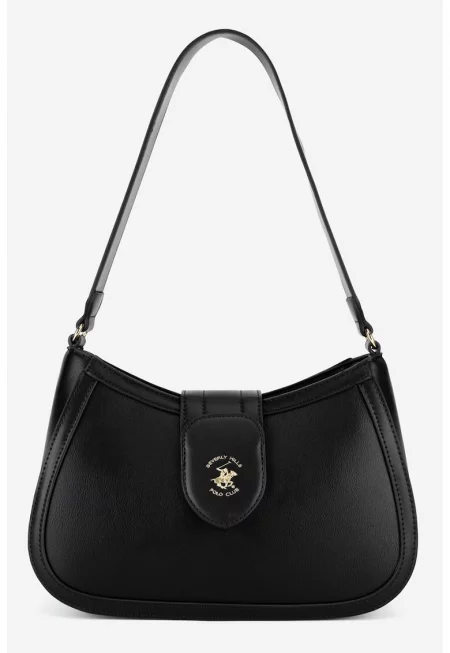 Чанта за рамо от еко кожа - Златист/Черен