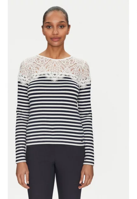 Дамска блуза -  305253620 - Полиестер/Памук/Еластан - Синя