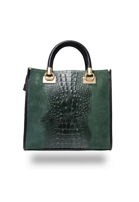 Дамска чанта  Ava - Кожена - Зелен