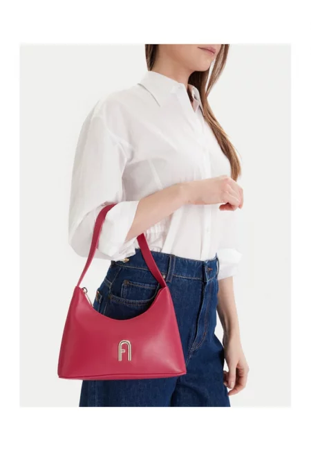 Дамска чанта  Velvet Pink Diamante Mini - естествена кожа - 30x20см