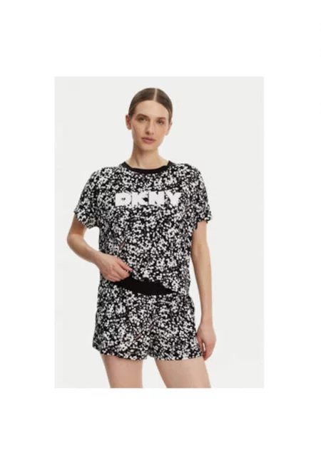 Дамска пижама  YI80044 - вискоза - бяло/черно