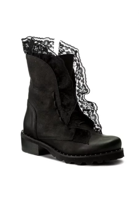 Дамски ботуши -  200031040 - Черни - Естествена кожа/Нубук