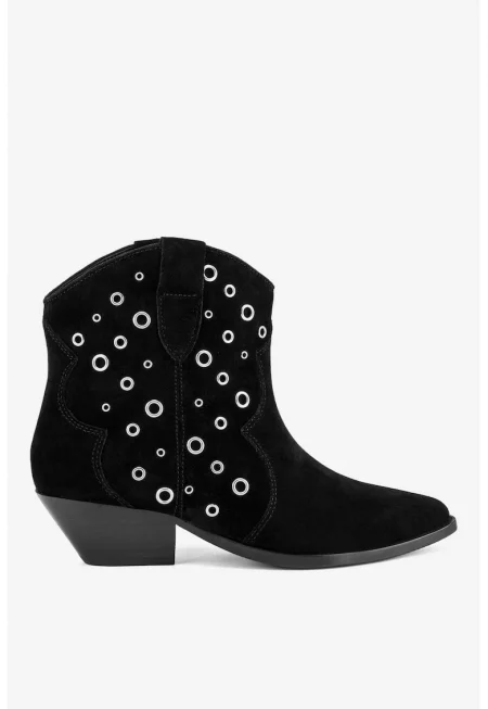 Дамски ботуши  5903419788222 - Велур - Черен - Черен