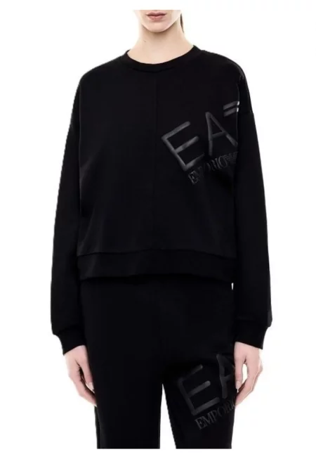 Дамски суичър  TRAIN LOGO SERIES W MAXI LOGO T-TOP CN - Памук - Черен - Черен
