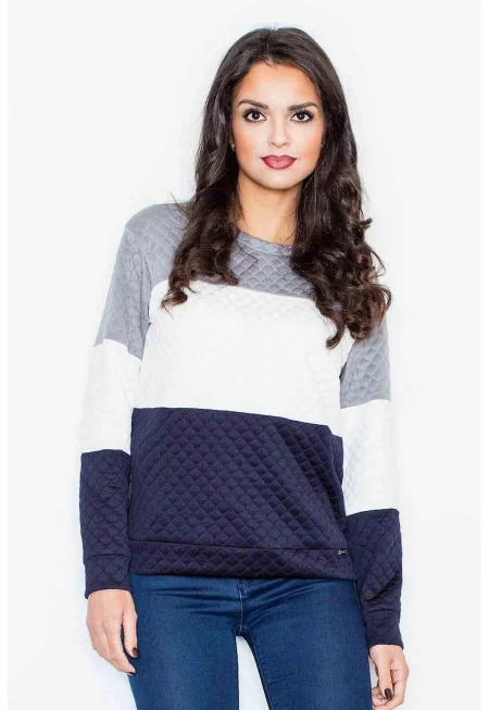 Дамски суитшърт  многоцветен - дълъг ръкав - полиестер/еластан -