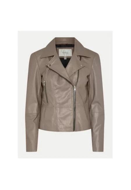 Дамско яке -  304928963 - Естествена кожа - Сив - Сив