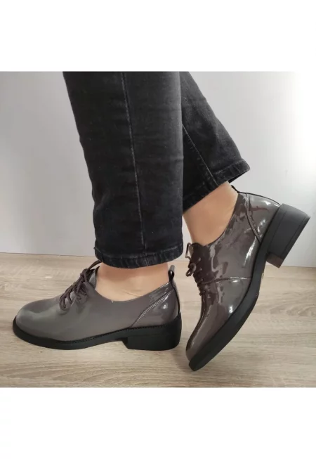 Ежедневни дамски обувки  191018-1 Сив лак