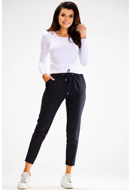 Ежедневни панталони до коляното A600 - Черен