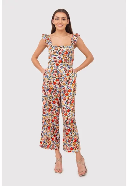 Гащеризон с флорални волани PA613 - Многоцветен