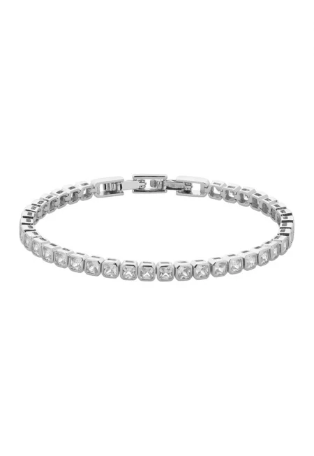 Гривна с кристали - Сребрист