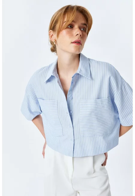 Къса риза с райе