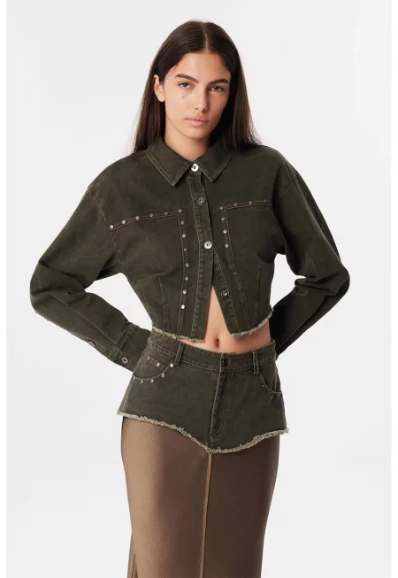 Късо свободно яке от деним