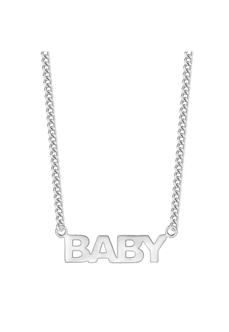 Колие от неръждаема стомана с текстови детайл