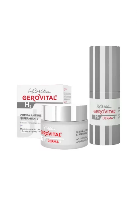 Комплект  H3 Derma+: Крем против бръчки за околоочния контур - 15 мл + Крем против бръчки и стягащ кожата - 50 мл