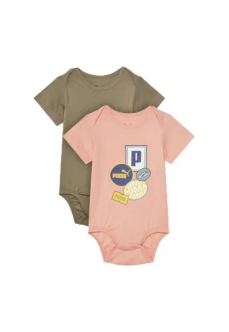 Комплект от 2 детски бодита -  SPORTSTYLE-686290 18 - памук - розов - зелен