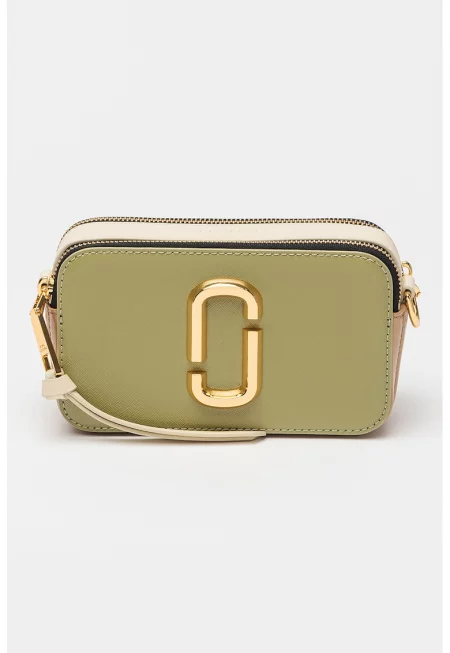 Кожена чанта през рамо The Snapshot - Светло бежово/Зелени аспержи