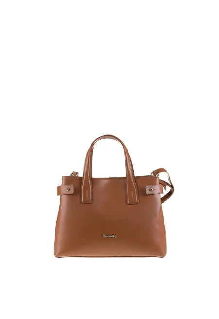 Кожена чанта с метално лого