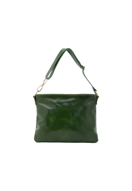 Кожена чанта с отделяща се презрамка - Зелен