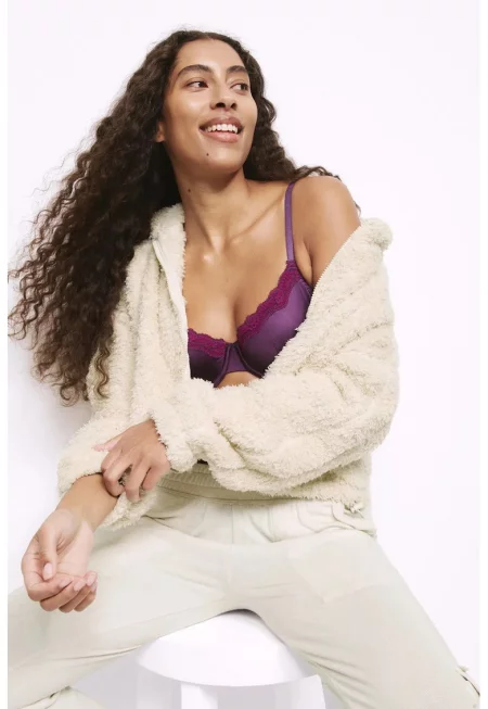 Мъхесто худи с цип