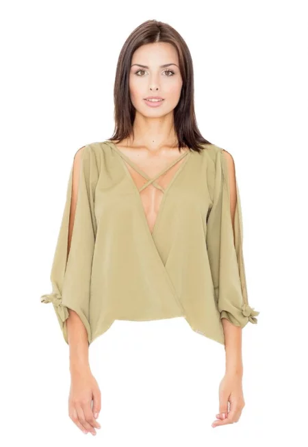 Маслинова дамска блуза  Sebiflour M485