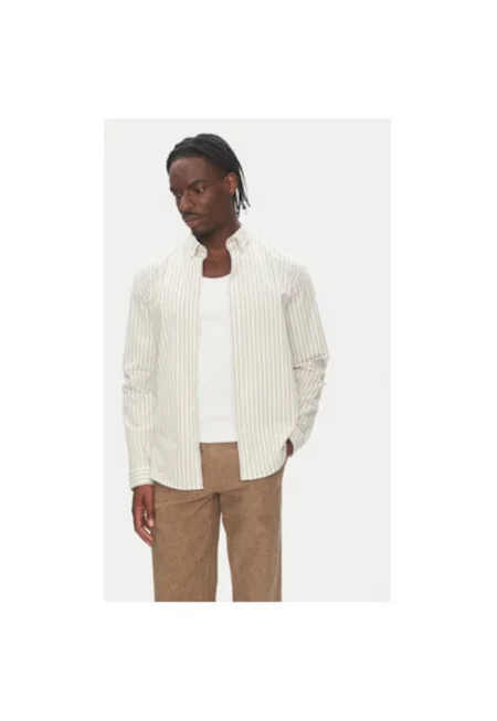 Мъжка риза  30-203536B - памук - бежов - Бежов