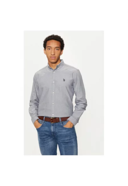 Мъжка риза US Polo Assn. - 304797804 - Памук - Син