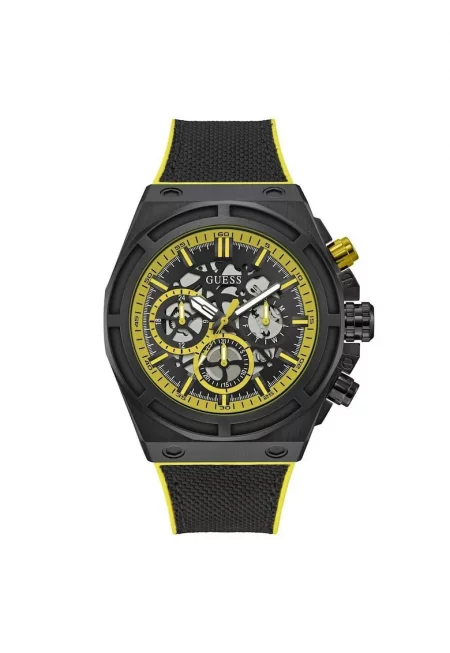 Мъжки часовник  GW0713G2 - кварцов - 50мм - черен - силиконова каишка