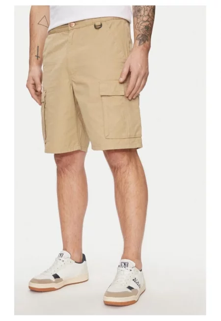Мъжки къси панталони -  594916 - бежови - памук