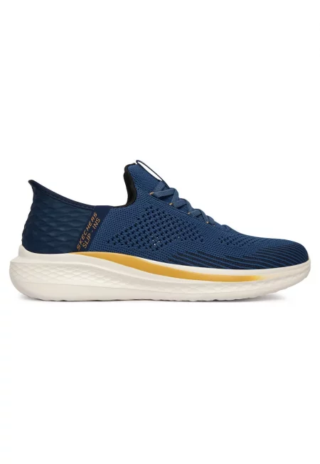 Мъжки кецове -  син - текстил - технология Hands Free Slip-ins