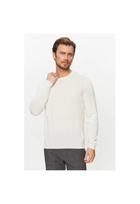 Мъжки пуловер -  302941254 - Вълнен - Бежов - Бежов