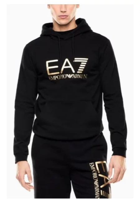 Мъжки суичър  TRAIN CORE ID M BIG LOGO HOODIE RN COFT CC - Памук - Черен - Черен