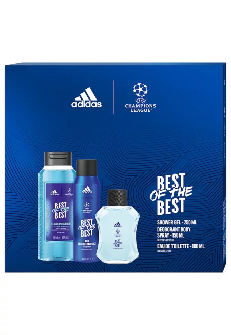 Подаръчен комплект за мъже  Uefa Best Of The Best: Тоалетна вода 10 мл + Дезодорант 150 мл + Душ гел 250 мл