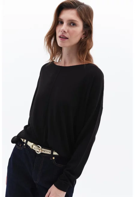 Пуловер с деколте тип лодка