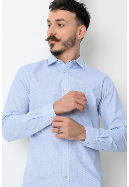 Риза Matheo с принт и дълги ръкави