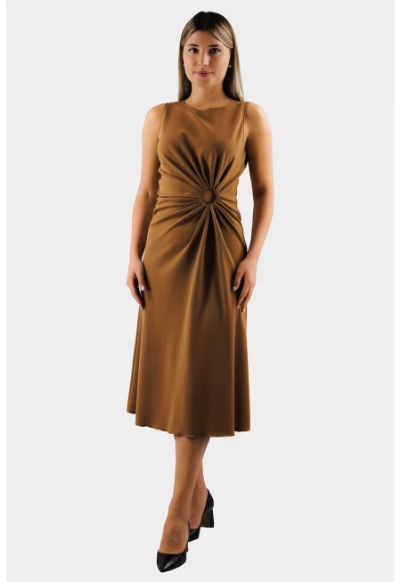 Рокля без ръкави с О-образна халка