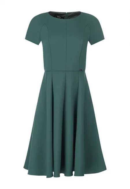 Рокля с кръгло деколте и къси ръкави