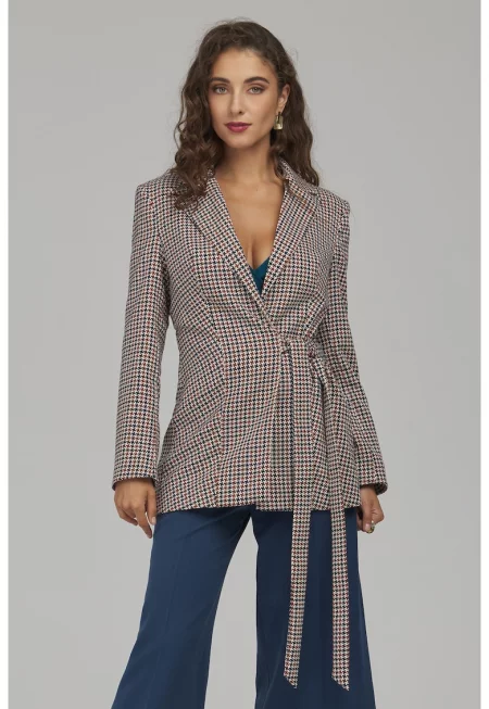 Sacou cu model cu houndstooth