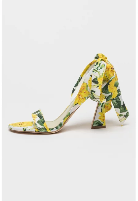 Сандали Kelsie с каишка на глезена - Бял/Зелен/Жълт