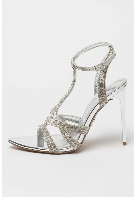 Сандали Scope с ток и декоративни камъни - Сребрист