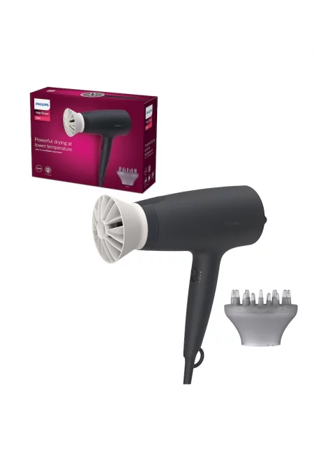 Сешоар  BHD302/30 - 1600W - Аксесоар Thermo Protect - 3 настройки за скорост/температура - Дифузер - Черен