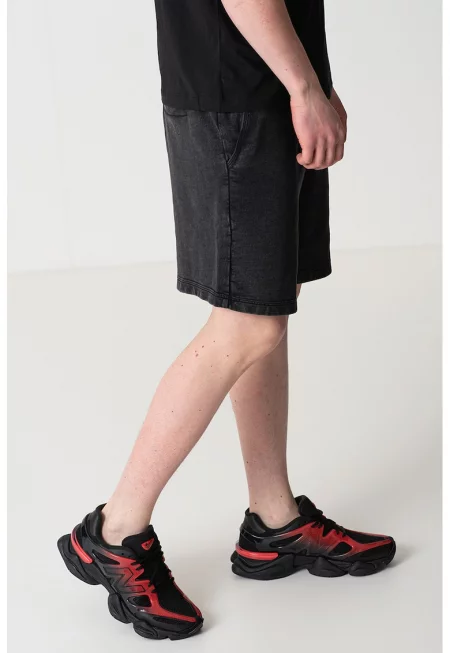 Шорти с връзка - Избеляло черно