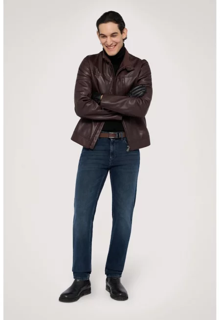 Слим дънки с джобове - Тъмносин