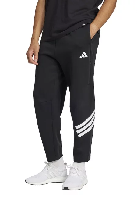 Спортен панталон със стеснен крачол и лого - Бял/Черен